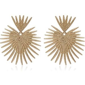 Gold Heart Statement Earrings NEVER WORN